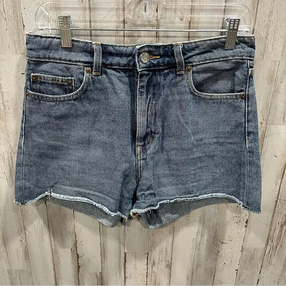 Monki (ASOS) Denim High Rise Shortie Shorts Womens Size 28/6